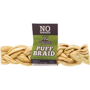 Redbarn Pet Products Puff Braid Large Dog Treat, Pack of 10