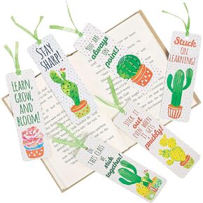 Cactus Laminated Bookmarks - 48 Pieces - Educational and Learning Activities for Kids