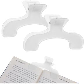 2Pcs Transparent Book Clip, Book Page Holder Opener Reading Teaching Aid Music Books Fixing Clips Page Marker Accessories for Teachers Office Home School Supplies