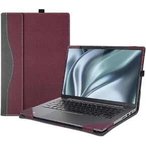 Laptop Case Cover for 14-inch Lenovo Flex 7 14IAU7 14IRU8 & Lenovo Slim 7 14IAP7 14IRP8,PU Leather Bag Notebook Protective Shell Sleeve with Pen Holder (14 inch Flex 7/Slim 7, Dark Grey)