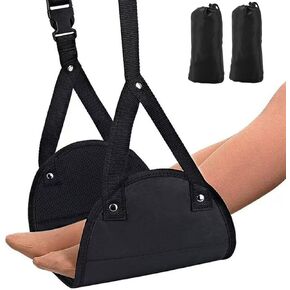 2 Pack Airplane Foot Hammocks, Airplane Travel Footrest Hammocks Adjustable Length Foot Hanger for Comfortable Plane Travel, Portable Under Desk Flight Foot Leg Sling