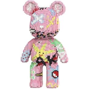 PIANTION Animal Graffiti Pink Bear Micro Building Blocks Set(6000PCS XQ003) 16.9in High Series,Gifts Suitable for Adults