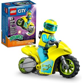 LEGO City Stuntz Cyber Stunt Bike 60358, Flywheel-Powered Motorbike Toy to Perform Jumps and Tricks, Action Toys for Boys and Girls Ages 5 Plus, Extension Set