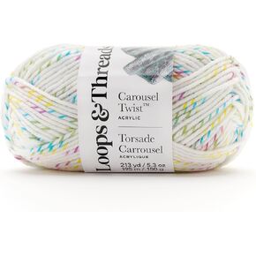 Carousel Twist Yarn by Loops & Threads - Yarn for Knitting, Crochet, Weaving, and Arts & Crafts - Biscuit, Acrylic, 5.3 oz in Kuwait