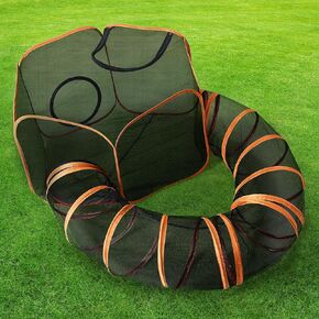 Outdoor Cat Enclosure with Circle Tunnel for Kitten Kitty Run - Portable Large Cat Playpen Tent Outdoor Indoor Pet Tent for Outside Small Animals
