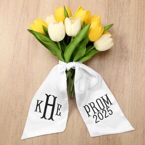 Graduation Bouquet Sash with Name – Custom Prom Bouquet Ribbon, Homecoming Floral Decor, DIY Letter Bouquet Wrap for Senior Party, Keepsake Gift for Graduation Ceremony