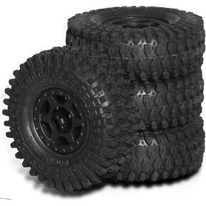 1.0 Beadlock Wheels and Tires（4pcs） 1.0 Crawler Tires OD 55 * 20mm Plastics 1.0 Wheel 1/18 1/24 RC Crawler Tires for SCX24 TRX4M FMS FCX24 FCX18 AX24 (at)