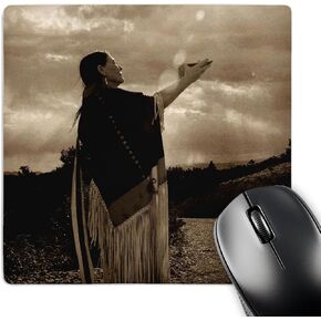 3dRose LLC 8 x 8 x 0.25 Inches Mouse Pad, Native American Medicine Woman Santa Fe Nm Julien McRoberts (mp_92694_1)