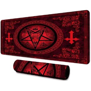 Goat Head Large Mouse Pad XXL 31.5x11.8 Inches Mysterious Magic Demon Satan Symbol Pattern Printed Game Mouse Pad for Home Studio Office Work BDXTMN267
