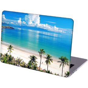 Case Compatible with MacBook Pro 14 inch Hard Protective Shell with Keyboard Cover ( A2442 M1 Pro/Max , 2021 Release ) - Sea Beach Palm