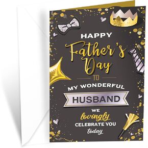 Prime Greetings Father's Day Card For Son, Made in America, Thick Card Stock with Premium Envelope Packaged in a Reusable Presentation Mailer, Eco-Friendly, 5in x 7.75in