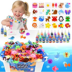 Magic Water Elf Toy Kit, Waters Pets, Aqua Fairy Water Gel Kit with 20 Magic Gels & 24 Shape Molds, DIY Squishy Maker , Summer Activities for Kids，Make Your Own Squishies Toys Crafts for Boys & Girls