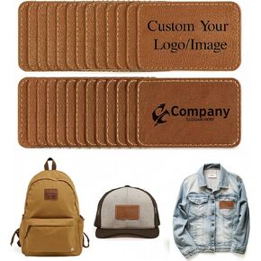 Custom Leather Photo Patch – Personalized Image Print/Laser – Iron On, Sewing Holes, or Hook & Loop – Ideal for Clothes, Repairs – Gift for School, Company, Christmas
