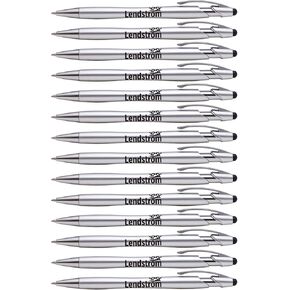 ExpressDesigns™ - The Beemer Ballpoint Pen w/Stylus Tip, Custom Personalized Black writing ink Imprinted with Name or Message- 14 Qty (Assorted Colors)