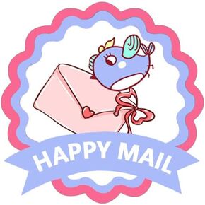 Happy Mail Stickers,1.5 Inch Small Business Stickers,Shipping Packaging Sticker,Packaging Labels for Shops Online Offline,500 Pcs Per Pack