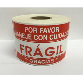 1 Roll Large 3x5 POR Favor/MANEJE CON CUIDADO/FRAGIL/Gracias Spanish Shipping Mailing Stickers with 100 Labels per roll