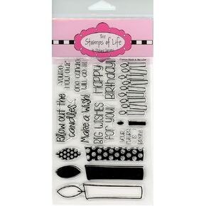 Happy Birthday Stamps for Card-Making and Scrapbooking Supplies by The Stamps of Life - Candles-Cake-Celebration- Candles4Birthday