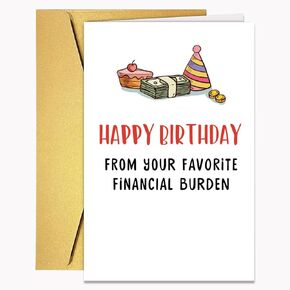 Funny Birthday Card Gift for Mom Dad Parent, Humorous Mom Dad Birthday Card Gift From Daughter Son