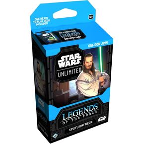 Fantasy Flight Games Star Wars: Unlimited TCG Legends of The Force Qui-Gon Jinn Spotlight Deck - Ready-to-Play 50-Card Deck with Exclusive Cards, Ages 12+, 2+ Players, 20 Minute Playtime, Made
