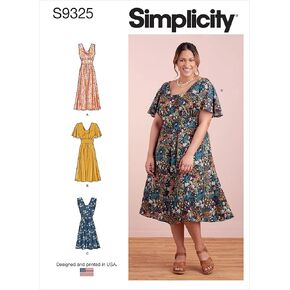 Simplicity Misses' and Women's Pullover Dress Sewing Pattern Kit, Code S9325, Sizes 10-12-14-16-18, Multicolor