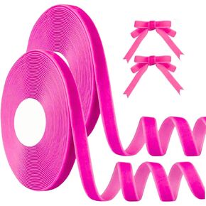 Pack of 2 | 3/8 Inch Wine Red Velvet Ribbon | 20 Yards Each | Elegant Craft Ribbon for Gift Wrapping, Holiday Decorations, Weddings, Christmas, DIY Crafts, and Special Occasions
