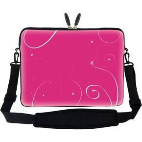 Meffort Inc 15 15.6 inch Neoprene Laptop Sleeve Bag Carrying Case with Hidden Handle and Adjustable Shoulder Strap - Newspaper Clips