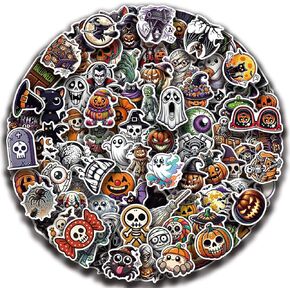 100pcs Halloween Stickers for Kids – Waterproof Non-Repeating Vinyl Holiday Party Stickers for Water Bottles, Laptops, Cups and Phones