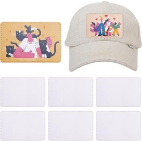 Framendino, 10 Pack Sublimation Patch Blank Rectangle Leather Iron on Patches for Hat Shirt Jeans