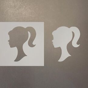 Barb Doll Reusable Mylar Stencil - Art Craft Supplies New Sizes (4")