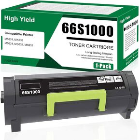 66S1000 Black Toner Cartridge 1-Pack: Replacement for Lexmark 66S1000 Toner Cartridge Work with MS531, MS631, MS632, MX532, MX632 Printer