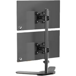 Dual-Screen Monitor Stand, Upper and Lower Dual-Screen one-to-Two Desktop Computer Desk Base Without Punching Holes and Elevated Stand