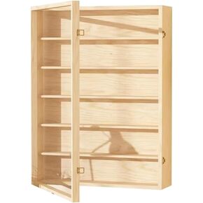 Wooden Wall Mount Display Case, Wall Mounted Collectibles Display Cabinet, 1:64 Scale Diecast Model Cars Display Storage Organizer Case for Bedroom Living Room Office