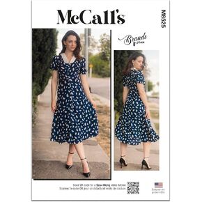 McCall's M8525U5 Misses' Flowy Mid-Length Dress Sewing Pattern Packet by Brandi Joan, Design Code M8525, Sizes 16-18-20-22-24