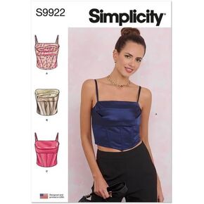 Simplicity SS9922U5 Misses' Slim Fit Corsets Sewing Pattern Packet, Design Code S9922, Sizes 16-18-20-22-24