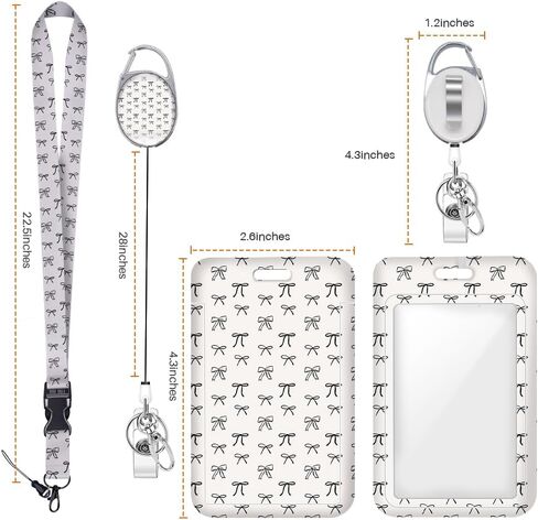 Cute Cherry ID Badge Holder Badge Reel Lanyards for ID Badges Work Vertical Protector Retractable Carabiner Clips Heavy Duty Key Lanyard for Women Mentor Actor Manager Accountant Office Gifts in Saudi Arabia