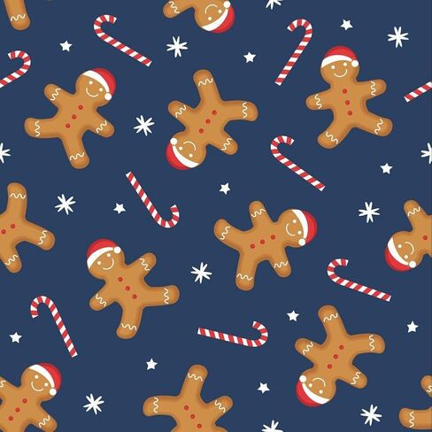 44 x 36 Christmas Gingerbread Dance Candy Canes on Green 100% Cotton Fabric by The Yard in Saudi Arabia