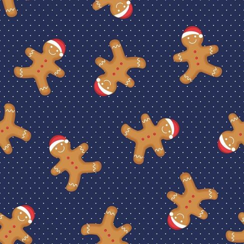 44 x 36 Christmas Gingerbread Dance Candy Canes on Green 100% Cotton Fabric by The Yard in Saudi Arabia