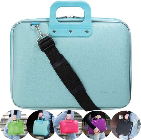Leather Laptop Case Shoulder Bag Travel Briefcase Women for ZenBook 13, for Inspiron 13, Pavilion 13, ThinkPad 14, Galaxy Tab S10 Ultra in Saudi Arabia