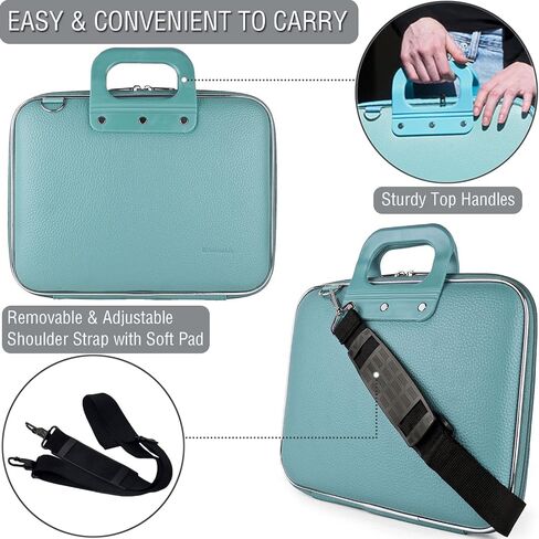 Leather Laptop Case Shoulder Bag Travel Briefcase Women for ZenBook 13, for Inspiron 13, Pavilion 13, ThinkPad 14, Galaxy Tab S10 Ultra in Saudi Arabia
