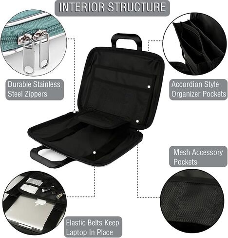 Leather Laptop Case Shoulder Bag Travel Briefcase Women for ZenBook 13, for Inspiron 13, Pavilion 13, ThinkPad 14, Galaxy Tab S10 Ultra in Saudi Arabia
