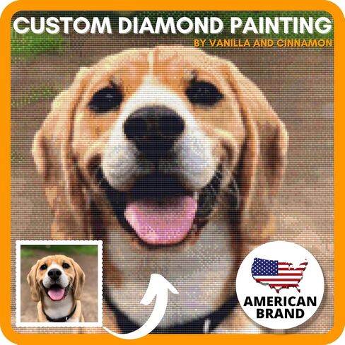 Vanilla and Cinnamon Custom Diamond Painting Kits for Adults - Personalized Diamond Art, Custom Diamond Art Kits, Round Drill(11.8 INCH / 20x30 CM) in Saudi Arabia