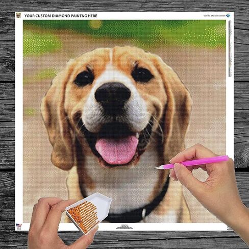 Vanilla and Cinnamon Custom Diamond Painting Kits for Adults - Personalized Diamond Art, Custom Diamond Art Kits, Round Drill(11.8 INCH / 20x30 CM) in Saudi Arabia