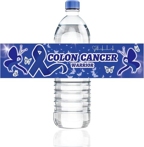 WANDIC 50PCS Purple Ribbon Water Bottle Labels, 7.87 * 1.96’’ Ribbon Pattern Bottle Wrap Sticker for Domestic Violence Lupus Alzheimer’s Pancreatic Cancer Awareness in Saudi Arabia