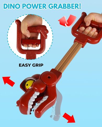 Dinosaur Grabber Toy Set for Kids – 2 Dino Claw Grabbers with 8 Soft Balls, Interactive Dinosaur Snapper, Kids Claw Grabber Reacher Tool, and Robot Arm Toy for Boys and Girls in Saudi Arabia