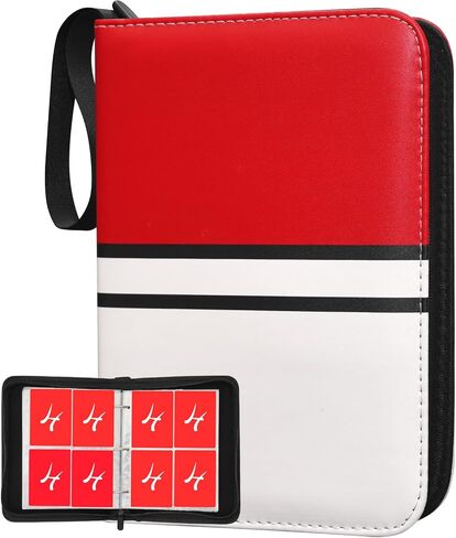 Trading Card Binder 4 Pocket - 55 Sheets Holds 440 Cards, Zippered Card Holder with Carry Handle, 3-Ring Card Collection Binder for Standard Size Cards, Portable Storage & Display Case in Saudi Arabia