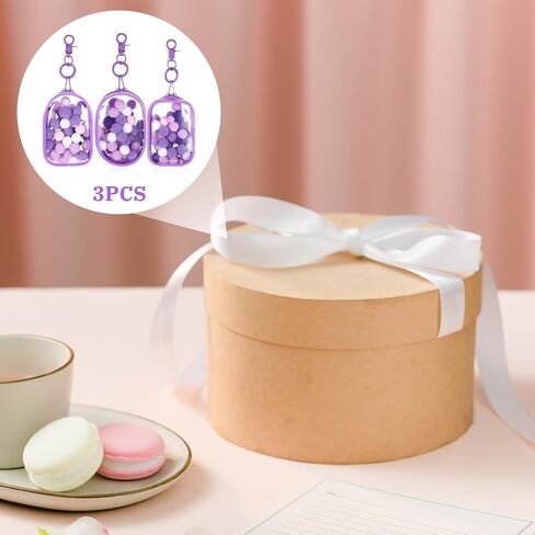 3 Packs Clear Figure Display Bag with Keychain with 3 Sgapes,Waterproof&Dustproof Blind Box Keychain Pouch with Zipper, Positive Doll Storage Bag for Collectibles(Purple) in Kuwait