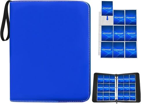 Card Card Card Binder 4 Lockets ، 400 Pocket Card Card With 50 Sleeves Aledable ، حامل ألبوم Card Card Collector Zipper ، مجلد بطاقة لـ MTG ، TCG ، بطاقات رياضية (400 بلو) in Saudi Arabia
