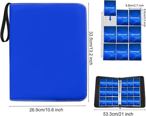 Card Card Card Binder 4 Lockets ، 400 Pocket Card Card With 50 Sleeves Aledable ، حامل ألبوم Card Card Collector Zipper ، مجلد بطاقة لـ MTG ، TCG ، بطاقات رياضية (400 بلو) in Saudi Arabia
