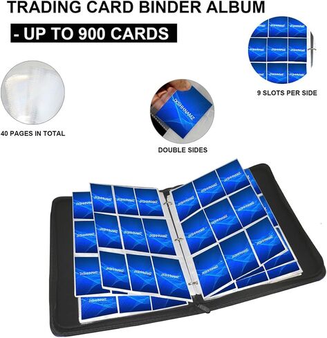 Card Card Card Binder 4 Lockets ، 400 Pocket Card Card With 50 Sleeves Aledable ، حامل ألبوم Card Card Collector Zipper ، مجلد بطاقة لـ MTG ، TCG ، بطاقات رياضية (400 بلو) in Saudi Arabia