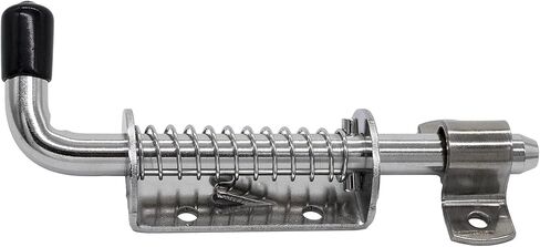 MARINE CITY 304 Grade Stainless Steel Heavy Duty Strong Durable Spring Latch Barrel Bolt with Cradle 6 inches for Marines – Boats – Yachts – Garage Accessories (Pack of 1) in Saudi Arabia